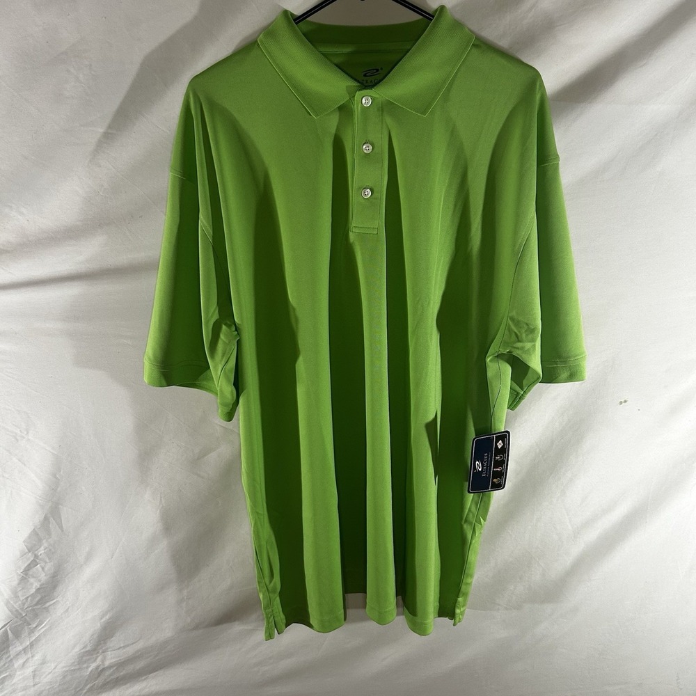 UltraClub Platinum Performance Polo Shirt Mens XL Lime Green NWT Golf